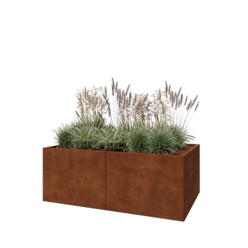 Cortenstahl Hochbeet XXL - Rechteckig - 160 x 100 x 60 cm - Mit Bodenplatte