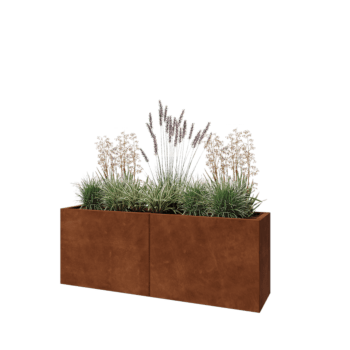 Cortenstahl Hochbeet XXL - Rechteckig - 160 x 40 x 60 cm - Ohne Bodenplatte