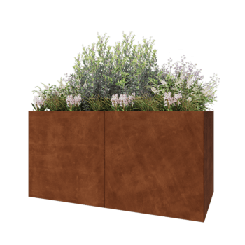 Cortenstahl Hochbeet XXL - Rechteckig - 200 x 100 x 100 cm - Ohne Bodenplatte