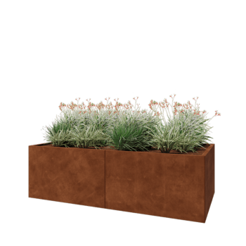 Cortenstahl Hochbeet XXL - Rechteckig - 200 x 100 x 60 cm - Ohne Bodenplatte