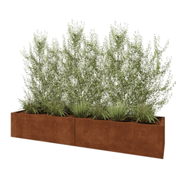 Cortenstahl Hochbeet XXL - Rechteckig - 240 x 60 x 40 cm - Ohne Bodenplatte