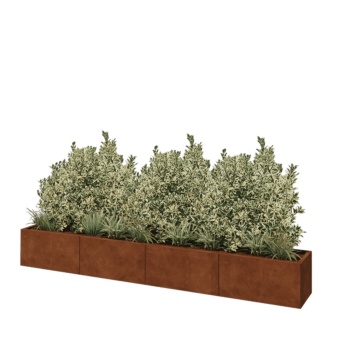 Cortenstahl Hochbeet XXL - Rechteckig - 320 x 40 x 40 cm - Ohne Bodenplatte