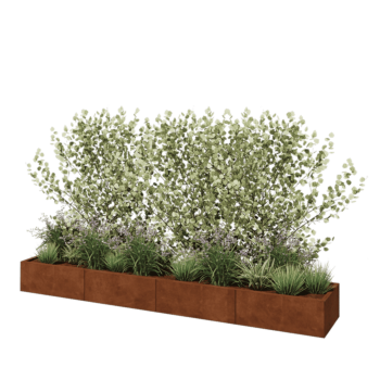 Cortenstahl Hochbeet XXL - Rechteckig - 320 x 50 x 30 cm - Mit Bodenplatte