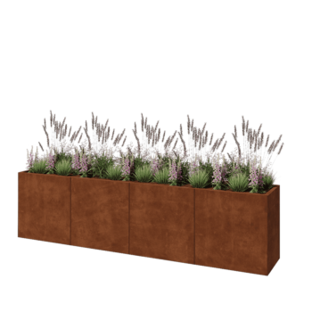 Cortenstahl Hochbeet XXL - Rechteckig - 320 x 50 x 80 cm - Ohne Bodenplatte