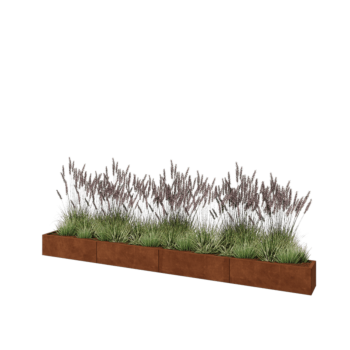 Cortenstahl Hochbeet XXL - Rechteckig - 400 x 30 x 30 cm - Ohne Bodenplatte