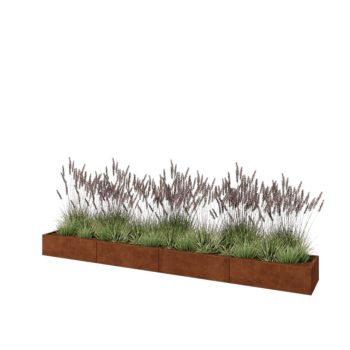 Cortenstahl Hochbeet XXL - Rechteckig - 400 x 50 x 30 cm - Ohne Bodenplatte