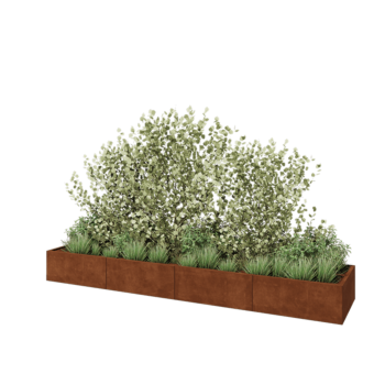 Cortenstahl Hochbeet XXL - Rechteckig - 400 x 80 x 40 cm - Ohne Bodenplatte