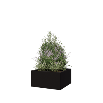 Pflanzkübel aus Stahl - Viereckig - 60 x 60 x 30 cm - RAL9005 matte (schwarz) - Ohne Bodenplatte