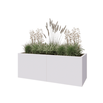 Hochbeet XXL aus Stahl - Rechteckig - 160 x 60 x 60 cm - RAL9010 matte (weiß) - Ohne Bodenplatte