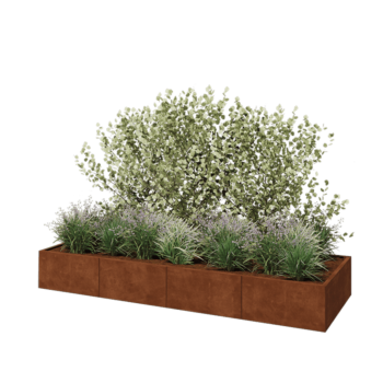 Cortenstahl Hochbeet XXL - Rechteckig - 320 x 100 x 40 cm - Ohne Bodenplatte