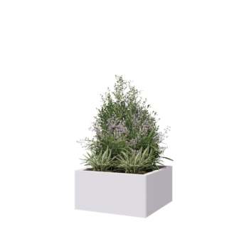 Pflanzkübel aus Stahl - Viereckig - 60 x 60 x 30 cm - RAL9010 matte (weiß) - Mit Bodenplatte