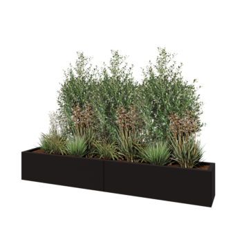 Hochbeet XXL aus Stahl - Rechteckig - 200 x 30 x 30 cm - RAL9005 matte (schwarz) - Ohne Bodenplatte