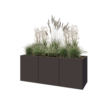 Hochbeet XXL aus Stahl - Rechteckig - 150 x 50 x 60 cm - RAL7016 matte (anthrazitgrau) - Mit Bodenplatte