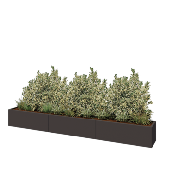 Hochbeet XXL aus Stahl - Rechteckig - 360 x 40 x 40 cm - RAL7016 matte (anthrazitgrau) - Ohne Bodenplatte