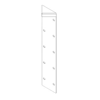Cortenstahl Eckstück 180° 50 cm