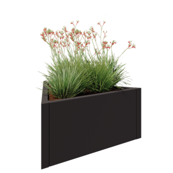 Pflanzkübel aus Stahl - Dreieckig gleichseitig - 90,6 x 78,3 x 40 cm - RAL7016 matte (anthrazitgrau) - Ohne Bodenplatte