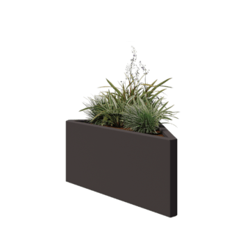 Pflanzkübel aus Stahl - Dreieckig ongleichseitig - 83,9 x 46,4 x 40 cm - RAL7016 matte (anthrazitgrau) - Ohne Bodenplatte