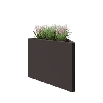 Pflanzkübel aus Stahl - Dreieckig ongleichseitig - 83,9 x 46,4 x 60 cm - RAL7016 matte (anthrazitgrau) - Ohne Bodenplatte