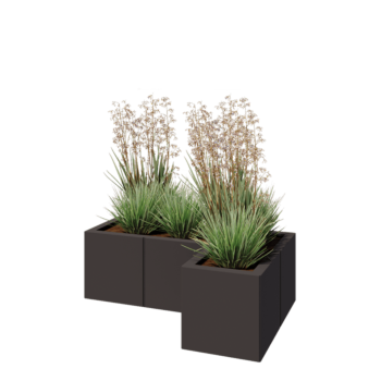 Pflanzkübel aus Stahl - L-Form - 90 x 60 x 30 cm - RAL7016 matte (anthrazitgrau) - Ohne Bodenplatte