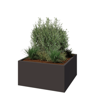 Pflanzkübel aus Stahl - Viereckig - 100 x 100 x 50 cm - RAL7016 matte (anthrazitgrau) - Ohne Bodenplatte