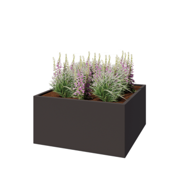 Pflanzkübel aus Stahl - Viereckig - 120 x 120 x 60 cm - RAL7016 matte (anthrazitgrau) - Ohne Bodenplatte