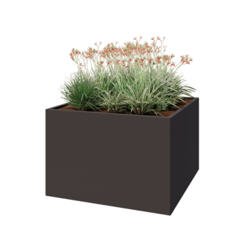 Pflanzkübel aus Stahl - Viereckig - 120 x 120 x 80 cm - RAL7016 matte (anthrazitgrau) - Ohne Bodenplatte
