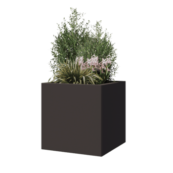 Pflanzkübel aus Stahl - Viereckig - 50 x 50 x 50 cm - RAL7016 matte (anthrazitgrau) - Mit Bodenplatte