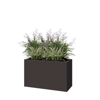 Pflanzkübel aus Stahl - Rechteckig - 100 x 40 x 60 cm - Andere RAL farbe - Mit Bodenplatte