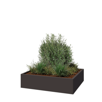 Pflanzkübel aus Stahl - Rechteckig - 120 x 100 x 30 cm - RAL7016 matte (anthrazitgrau) - Ohne Bodenplatte