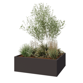 Pflanzkübel aus Stahl - Rechteckig - 120 x 100 x 40 cm - Andere RAL farbe - Ohne Bodenplatte