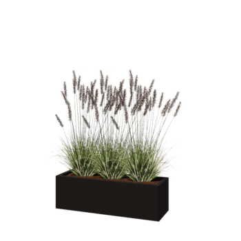 Pflanzkübel aus Stahl - Rechteckig - 100 x 30 x 30 cm - RAL9005 matte (schwarz) - Ohne Bodenplatte