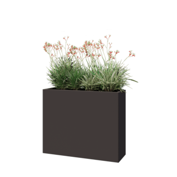 Pflanzkübel aus Stahl - Rechteckig - 100 x 30 x 80 cm - RAL7016 matte (anthrazitgrau) - Mit Bodenplatte