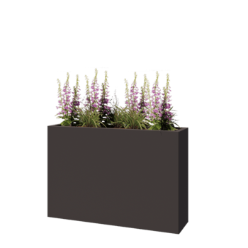 Pflanzkübel aus Stahl - Rechteckig - 120 x 30 x 80 cm - RAL7016 matte (anthrazitgrau) - Mit Bodenplatte