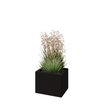 Pflanzkübel aus Stahl - Rechteckig - 40 x 30 x 30 cm - RAL9005 matte (schwarz) - Ohne Bodenplatte