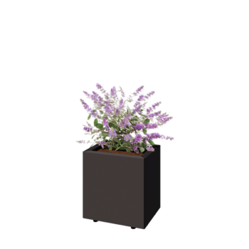 Pflanzkübel aus Stahl - Rechteckig - 40 x 30 x 40 cm - Andere RAL farbe - Mit Bodenplatte - Mit Füßen