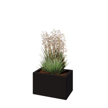 Pflanzkübel aus Stahl - Rechteckig - 50 x 30 x 30 cm - RAL9005 matte (schwarz) - Ohne Bodenplatte