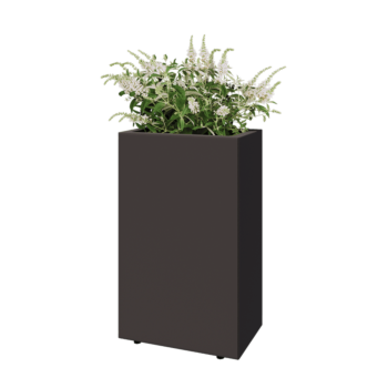 Pflanzkübel aus Stahl - Rechteckig - 50 x 30 x 80 cm - Andere RAL farbe - Mit Bodenplatte - Mit Füßen