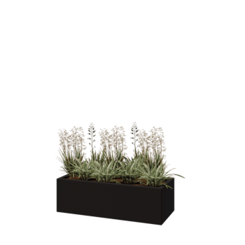 Pflanzkübel aus Stahl - Rechteckig - 100 x 40 x 30 cm - RAL9005 matte (schwarz) - Ohne Bodenplatte