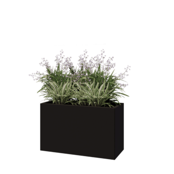 Pflanzkübel aus Stahl - Rechteckig - 100 x 40 x 60 cm - RAL9005 matte (schwarz) - Ohne Bodenplatte