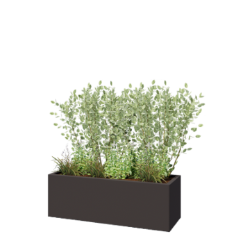 Pflanzkübel aus Stahl - Rechteckig - 120 x 40 x 40 cm - RAL7016 matte (anthrazitgrau) - Ohne Bodenplatte