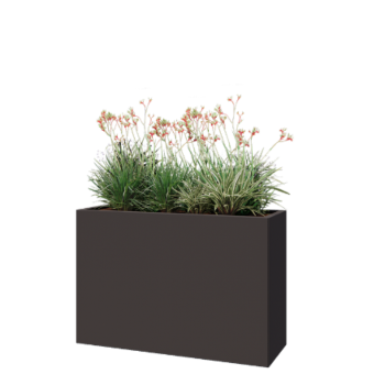 Pflanzkübel aus Stahl - Rechteckig - 120 x 40 x 80 cm - RAL7016 matte (anthrazitgrau) - Mit Bodenplatte
