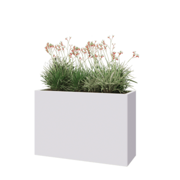 Pflanzkübel aus Stahl - Rechteckig - 120 x 40 x 80 cm - RAL9010 matte (weiß) - Ohne Bodenplatte