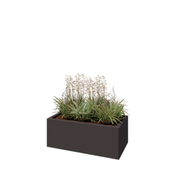 Pflanzkübel aus Stahl - Rechteckig - 80 x 40 x 30 cm - Andere RAL farbe - Mit Bodenplatte