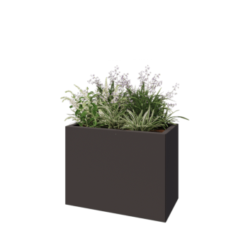Pflanzkübel aus Stahl - Rechteckig - 80 x 40 x 60 cm - RAL7016 matte (anthrazitgrau) - Mit Bodenplatte