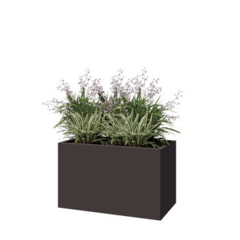 Pflanzkübel aus Stahl - Rechteckig - 100 x 50 x 60 cm - RAL7016 matte (anthrazitgrau) - Mit Bodenplatte