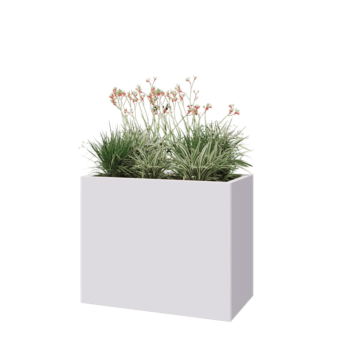 Pflanzkübel aus Stahl - Rechteckig - 100 x 50 x 80 cm - RAL9010 matte (weiß) - Ohne Bodenplatte