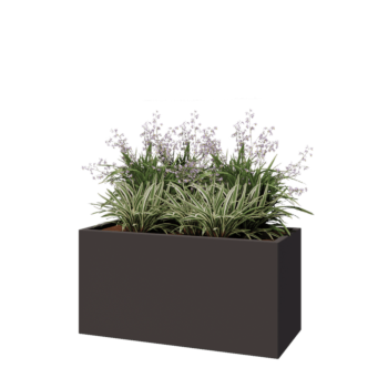 Pflanzkübel aus Stahl - Rechteckig - 120 x 50 x 60 cm - Andere RAL farbe - Mit Bodenplatte