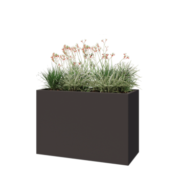 Pflanzkübel aus Stahl - Rechteckig - 120 x 50 x 80 cm - RAL7016 matte (anthrazitgrau) - Mit Bodenplatte