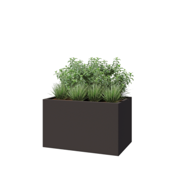 Pflanzkübel aus Stahl - Rechteckig - 100 x 60 x 60 cm - RAL7016 matte (anthrazitgrau) - Mit Bodenplatte