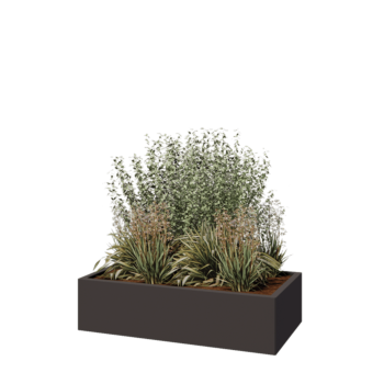 Pflanzkübel aus Stahl - Rechteckig - 120 x 60 x 30 cm - RAL7016 matte (anthrazitgrau) - Mit Bodenplatte